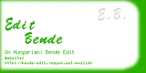 edit bende business card